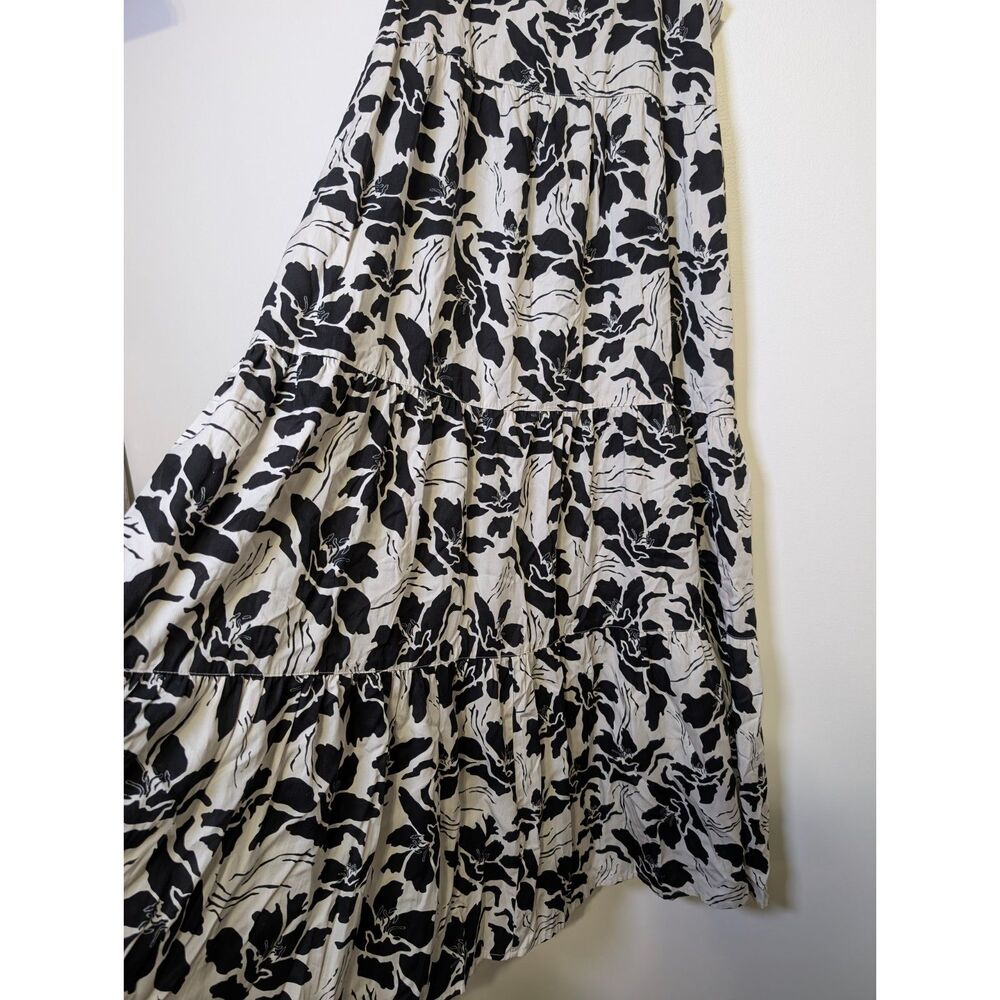 The Drop Britt Tiered Maxi Dress Black White Floral Cottagecore Boho Chic Size M - Picture 5 of 8